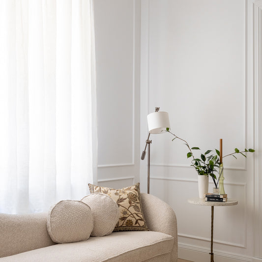Cortina 100% LINO - Blanco opacidad baja