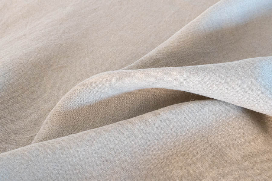 Muestra de tejido de lino natural