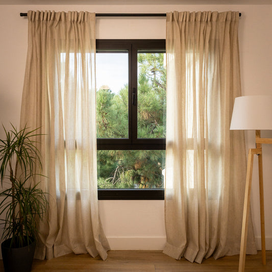 Cortina Lino Estructurado Natural opacidad Baja