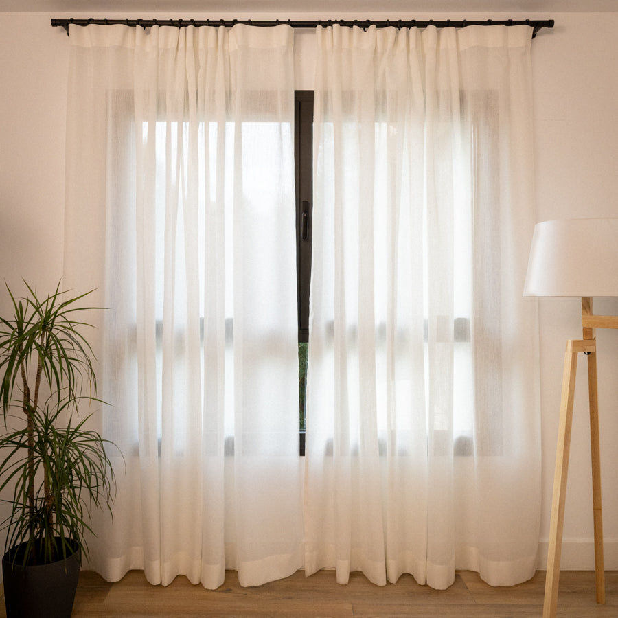 Cortina Lino Estructurado Blanco