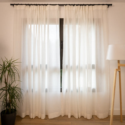 Cortina Lino Estructurado Blanco