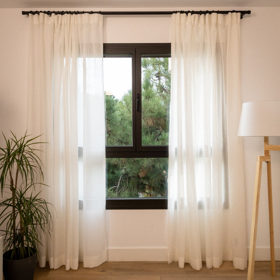 Cortina Lino Estructurado Blanco