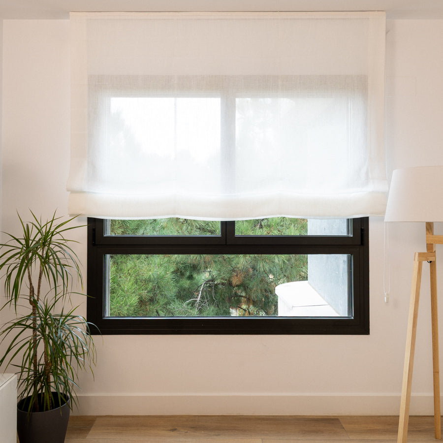 Estor Lino Estructurado Blanco opacidad Baja