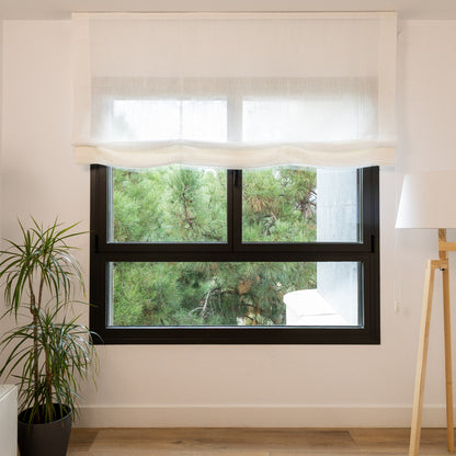 Estor Lino Estructurado Blanco opacidad Baja