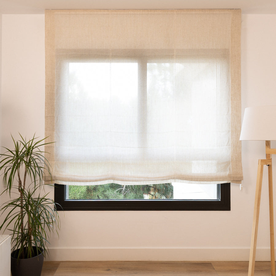 Estor Lino Estructurado Natural opacidad Baja